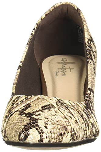 Clarks Women's Linvale Crown Pump, Taupe Snake Synthetic, 7.5 #TOP1