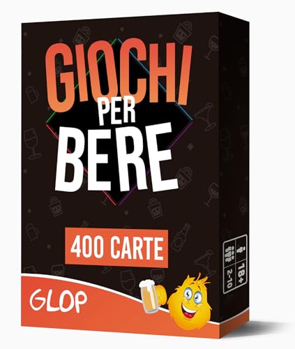 GLOP 400 Carte, Probabilmente i Migliori Giochi da Tavolo Adulti, Giochi per Bere in Italiano, Giochi di società per Feste, Regali Divertenti, Bevi Responsabilmente.