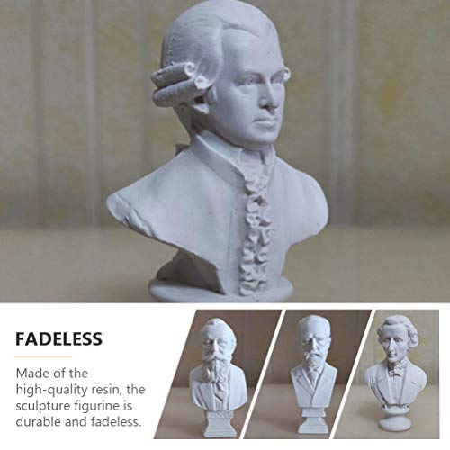 BESPORTBLE Miniatura Estátua de Busto 10 Pcs Pequeno Famoso Personagem Escultura Clássica Resina Est