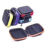 Miniko(TM) [5-Pack] Carrying Travel Cases Bag Organizer Pouch with Zipper for Earphone iPod MP3 Bluetooth Headset Headphone Earbud Charging Cable, Square Shape