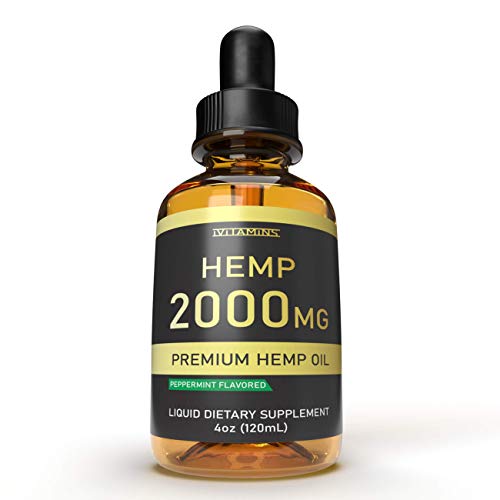 iVitamins Hemp Oil for Pain Relief - May Help with Pain, Mood, Sleep, Health and More - Hemp Oil - Rich in Omega 3,6,9 - Organic Herbal Drops (2,000mg)