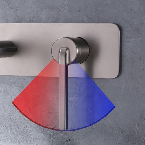Mélangeur lavabo mural gris en laiton haut de gamme pour douche élégante - 4