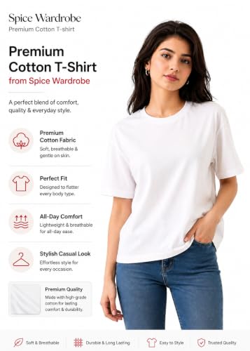 Image of Women's Plain Cotton T-Shirt