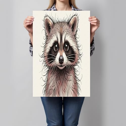 Tableau intissé raton laveur 80x120 cm impression grand format