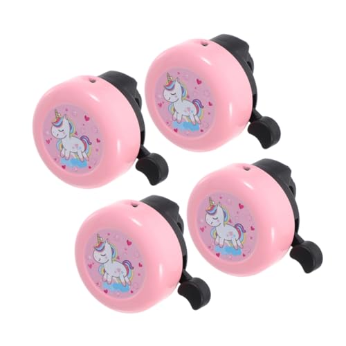 BESTonZON 4pcs Cute Cartoon Loud Bike Bell for Fun Bicycle Accessories for Boys and Fits Handlebars Easy Install Clear Sound Safety Ring for Bikes