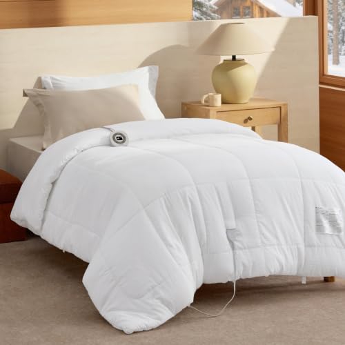 Bedsure HeatX Heated Comforter Duvet Insert Twin, Thick Heated Blanket