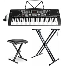 Full Kit: this product includes the keyboard, all accessories, a music chair and a keyboard stand - setting the individual up with everything they need in order to learn and play the keybaord Easy to read LED Screen to display functions and programme...
