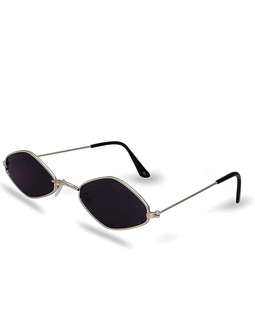 Stylish Cat Eye Sunglasses for Men, Women & Girls, Lustorus Metal Silver Frame, Black Lenses, (Small-Medium)-image-7