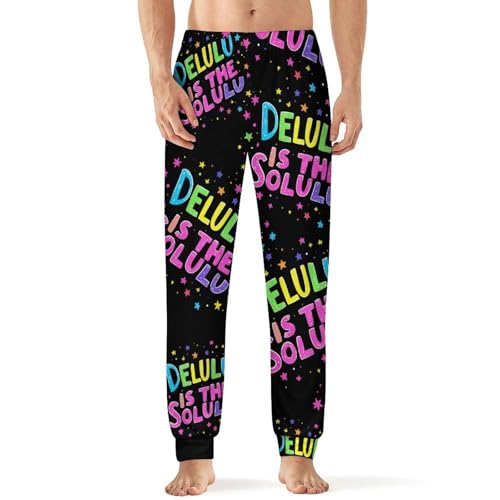 Delulu Is The Solulu Breathable Mens Pajama Pants Lounge Sleep PJ Bottoms Sleepwear Jogger