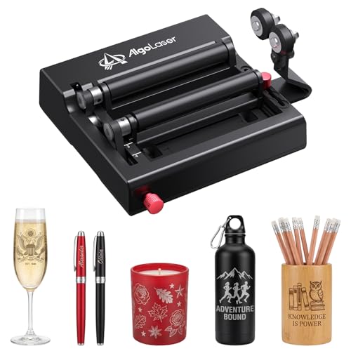 AlgoLaser Rotary Roller Attachment for Laser Engraver, 360° Dual-Support Rotary Roller for...