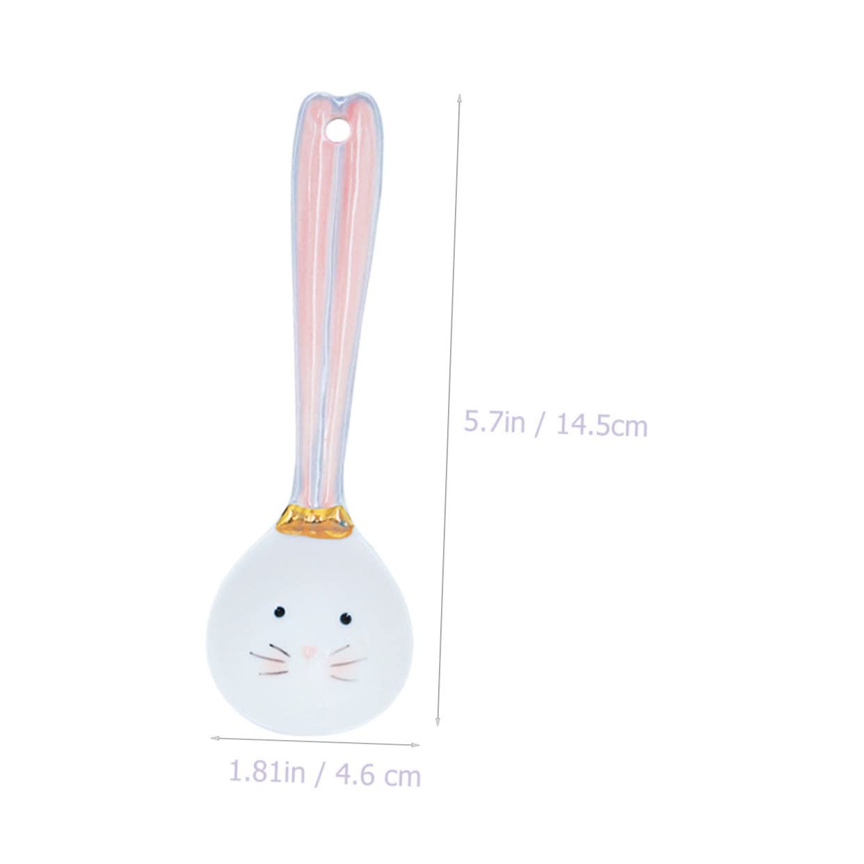 TOPBATHY 4piezas Cucharas De Cerámica Para Café y Diseño De Conejo Utensilios Prácticos Para Bebidas y Postres Adecuadas Para Familiar y Restaurantes