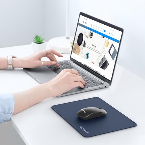 Image of TECKNET Mouse Pad with Anti-fray Stitchin, Waterproof Surface & Non-Slip Rubber Base with Stitched Edges Gaming Mouse Mat for Laptop,Compatible with Laser and Optical Mice