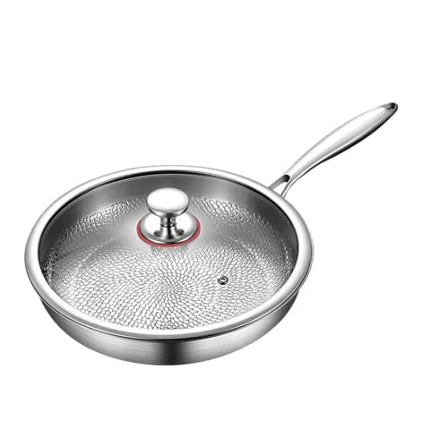JIABAOZ Padella in Titanio Puro con Coperchio, Padella Titanio Martellato