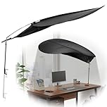 Adjustable Office Cubicle Desk Shade, 47''x37''Canopy Essential Cubicle Light Blocker with Clamp and Rotatable Rod for Partitions to Block Overhead Light and Glare,Uv-Resistant Fabric