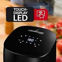 LEHMANN Heißluftfritteuse 3,5L, 1400 W, Air Fryer mit 8 Programmen, 80-200°C, Antihaftbeschichtung, Timer, Spülmaschinenfester, Friteuse ohne Öl und Fett für Grillen, Backen, Dehydrieren – Ansicht 6