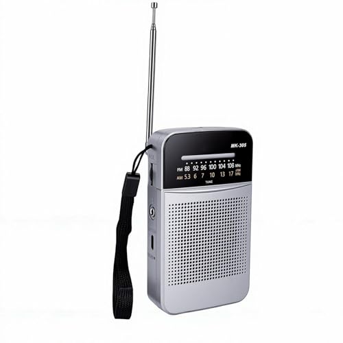 VBESTLIFE Radio Am FM Portátil, Radio de Bolsillo Recargable con Altavoz y Conector para Auriculares, para Uso Doméstico, de Viaje y Al Aire Libre