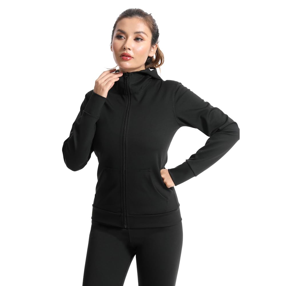 Tuta da sauna da donna, leggera, snellente e modellante, a maniche lunghe, per allenamento in palestra