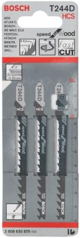 Bosch Professional Brzeszczot do wyrzynarek T 244 D Speed for Wood (do cięcia w drewnie, Akcesoria do wyrzynarki)