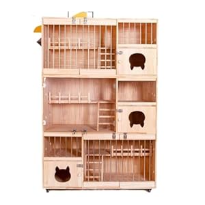Cat House Solid Wood Cat Villa Cat Cage Cat Nest Small Cat House Cat Room Household Cat Villa Display Cabinet Cat Cabinet House for Cats(14)