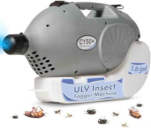 C150+ 110V Electric ULV Fogging Mosquito, Bug Insect Fogger Machine- Outdoor Yard Sprayer for Mosquitoes and Disinfectants-Mist Foggers for Mold, Insecticide (with Free Shoulder Strap)- 6L