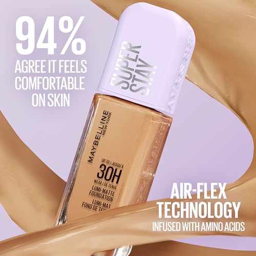 Image of Maybelline Super Stay Lumi-Matte Foundation, Lightweight and Buildable Full Coverage Foundation Makeup For Up To 30HR Wear, 102, 1 Count