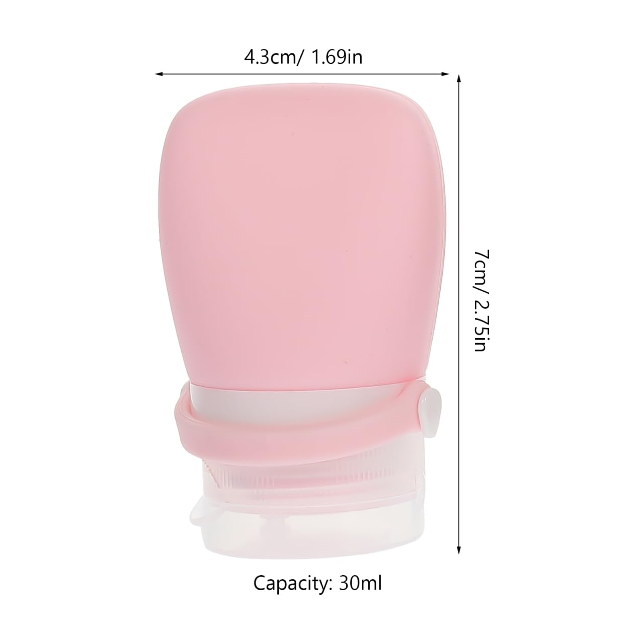 TOVINANNA Travel Bottles Set 4 Pack 30Ml Silicone Refillable Shampoo Lotion Containers with Leak-Proof Design and Compact Carry Bag for Toiletries and Cosmetics - Image 3