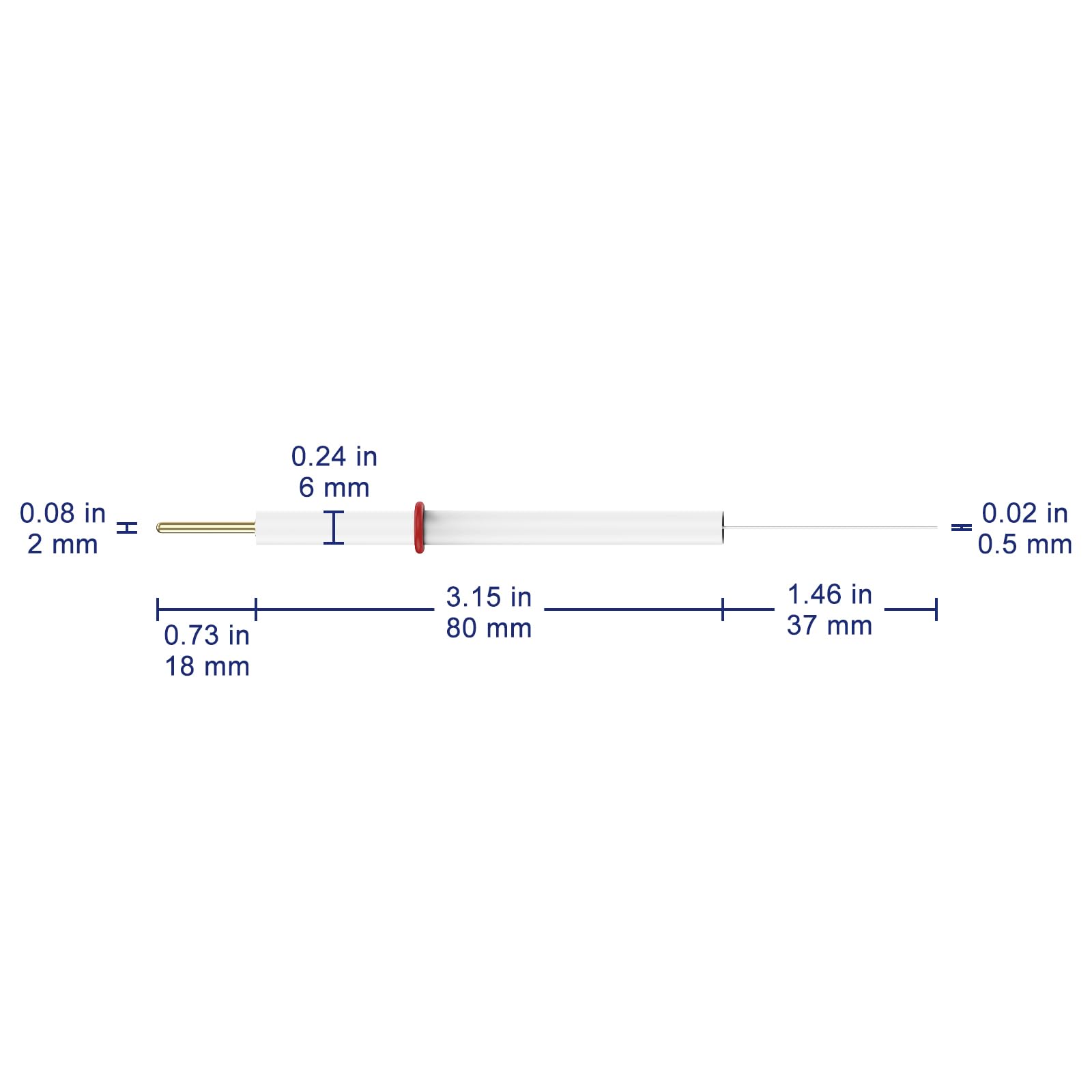 Labasics Platindraht-Elektrode, Elektrolysezellenelektrode mit 99,99% Reinem Pt-Draht (37x0,5 mm) und PTFE-Körper, für Laborgebrauch