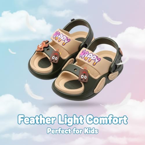 Image of GLJ Kids Comfort Clogs Sandals for Boy and Girl, 1 to 14 Years, Two-Strap Design, Easy to Wear Slip On, Dust and Waterproof, 1100