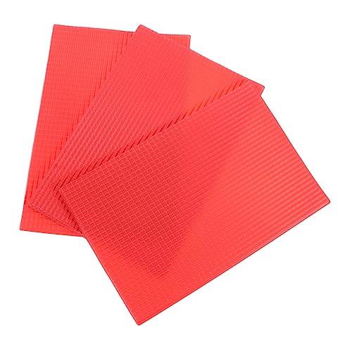 BATHVEVE Tejas Rojas Decorativas de PVC para Bricolaje, 3 Piezas Diseño Realista y Tacto Cómodo para Jardines y Maquetas de Paisaje