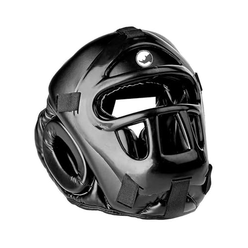 Max Strength Kopfschutz für Boxen MMA Training | Kopfschutz mit abnehmbarem Gesichtsgrill | Stirn- & Ohrenschutz | Kopfbedeckung für Sparring, Muay Thai, Kickboxen, Karate & Kampfsport