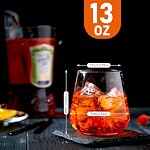 12 Piece Stemless Wine Glasses, 13 OZ Wine Glass Cups, Crystal Clear Glass Tumblers Drinking Glasses for Red, White Wine, Whiskey, Juice, Party, Bar, Wedding, Gift
