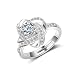 Produktbild 24 JOYAS Verstellbarer Silberblume mit Zirkonia 5A für Damen, Hochzeit, Verlobung, Verlobung, Jahrestag oder Romantisches Geschenk
