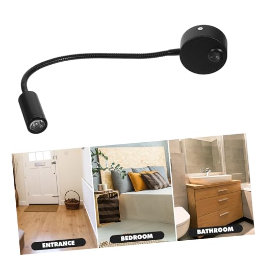 Foco de pared LED industrial Mobestech de aluminio negro con cuello de cisne orientable de 3w 4