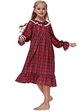 PUFSUNJJ Girls Princess Nightgown,Winter Long Sleeve Flannel Nightdress Pajamas Dress Kids 3-12 Years