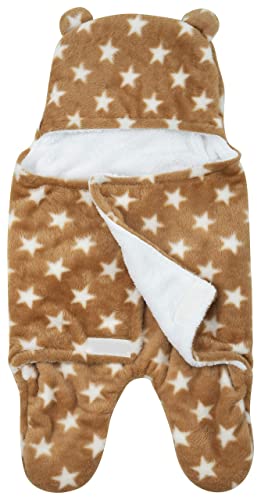 Image of New Born Multi-Purpose Baby Boy's and Baby Girl's Blanket and Sleeping Bag (Brown Star, 0-6 Months)