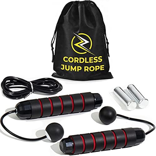 Cordless Jump Rope Weighted Handles + Adjustable Speed Cable Weighted