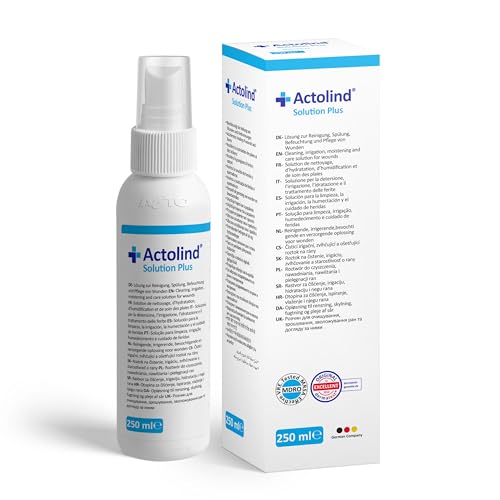 Actolind Solution Plus 250 ml solución para lavado de heridas | Limpieza, irrigación e hidratación de heridas cutáneas agudas, crónicas e infectadas, así como quemaduras (250 ml)