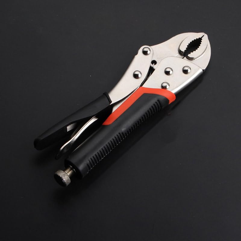 Locking Pliers Mole Grips Heavy Duty Adjustable C Type Curved Jaw Self Lock Pliers for Electrical Pipeline Automobile Maintenance Black red (7" 175mm) - Image 3