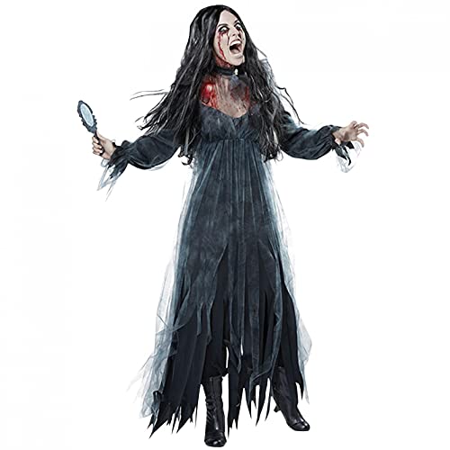 Briskorry Halloweenkostuums voor dames, zwarte sexy jurk, vleermuis, engelenduivel, vampier, heks, jurk, volwassenen, cosplay, accessoires, Halloween, carnaval, feestjurk + kraag - Image 4