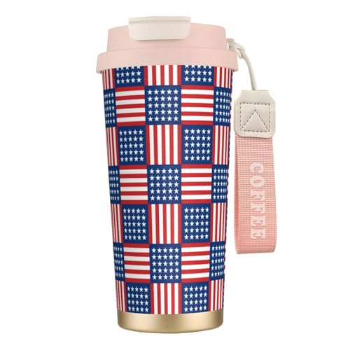 タンブラー アメリカ国旗柄 星条旗 マグボトル コーヒーカップ 水筒 保温 保冷 ウォーターボトル 蓋付き ストロー付き 直飲み おしゃれ プレゼント