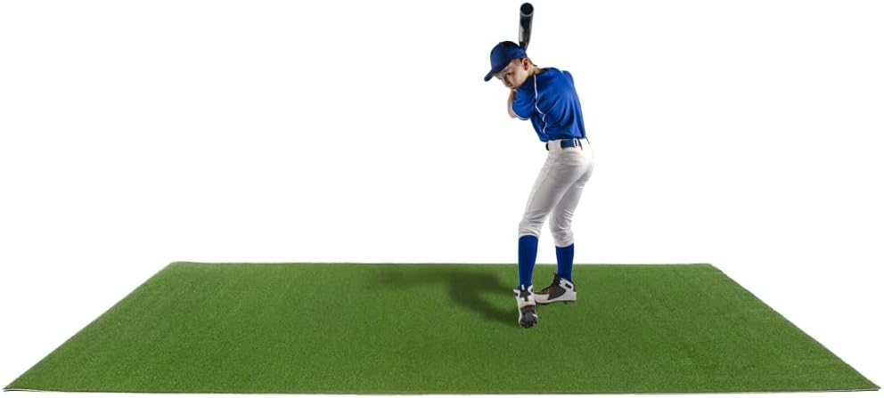 All Turf Mats® 6x12 Proball Stance Mat – Premium Nylon Baseball and Softball Batting Practice Aid, On-Deck or Dugout Mat, Flexible 5mm Foam Padded Backing