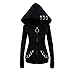 Gediffwer Women Gothic Zip Up Oversized Moon Hoodie Sweatshirt Long Sleeve Coat Punk Jacket with Pockets