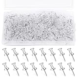 Namner 200 Stück Transparente Reißzwecken, Transparente Pinnadeln mit Kunststoff-Kopf, Pinnwandnadeln für Korkboard, Weltkarte, Büro & Zuhause Inklusive Aufbewahrungsbox