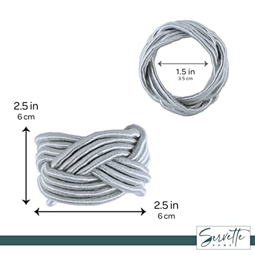 Silver Braided Rope Napkin Rings - Set Of 12 #TOP4