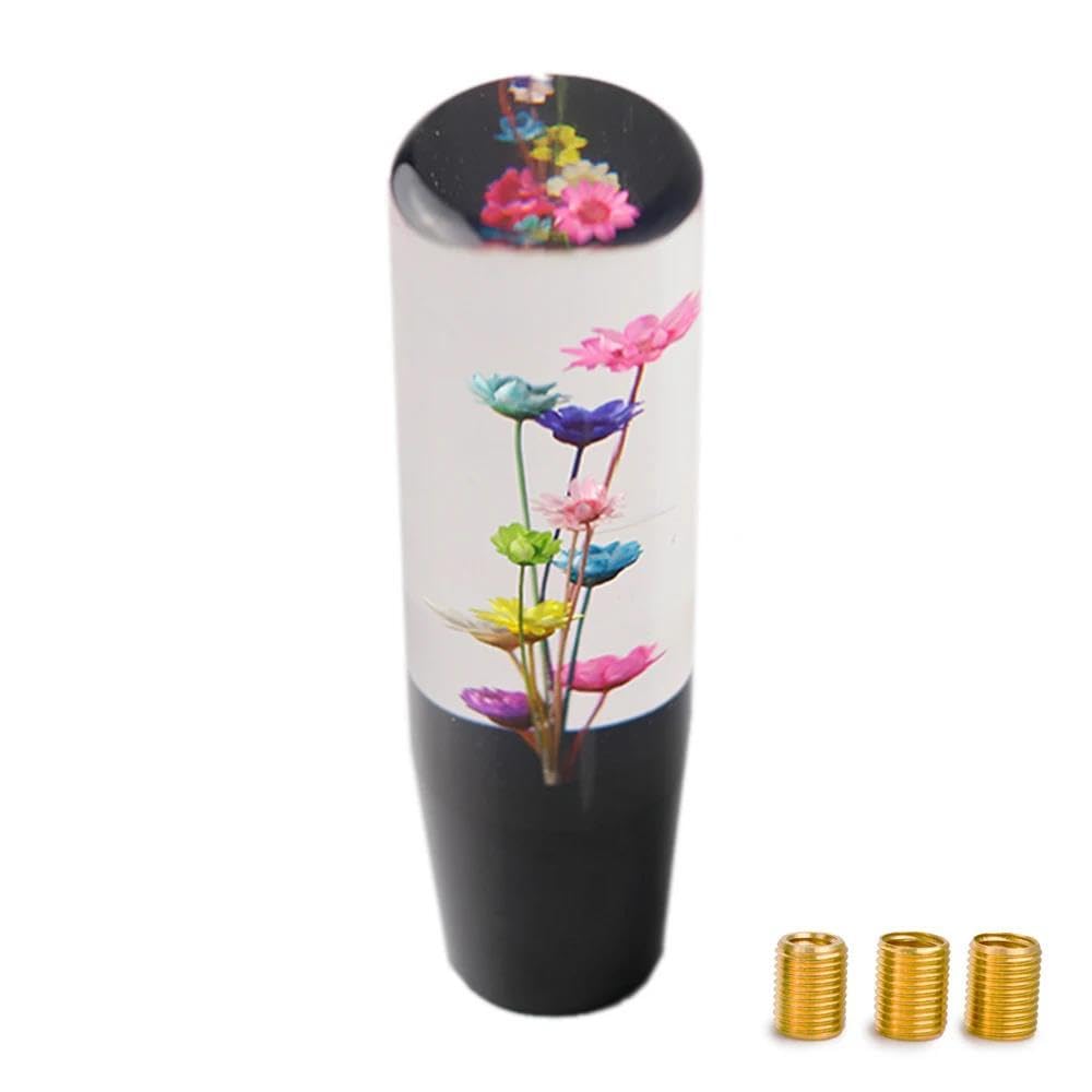 HYASDBWE Car Styling Crystal Bubble Gear Stick Shift Knob Shifter with Flowers 15CM /10CM Gear Shift Handball Gear Shifter Parts(15CM)