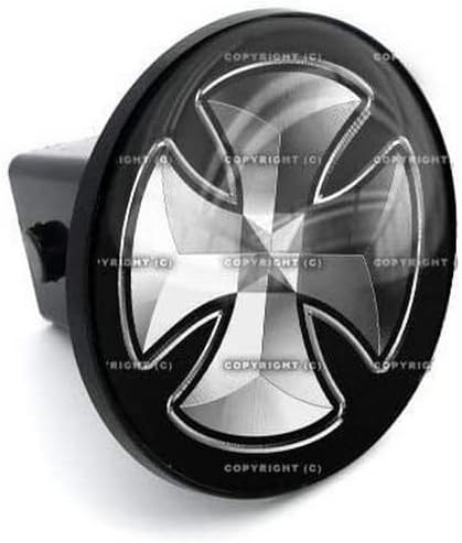 2" Tow Hitch Receiver Plug Cover Insert for SUV & Truck Silver Iron Cross Style-9856-6846