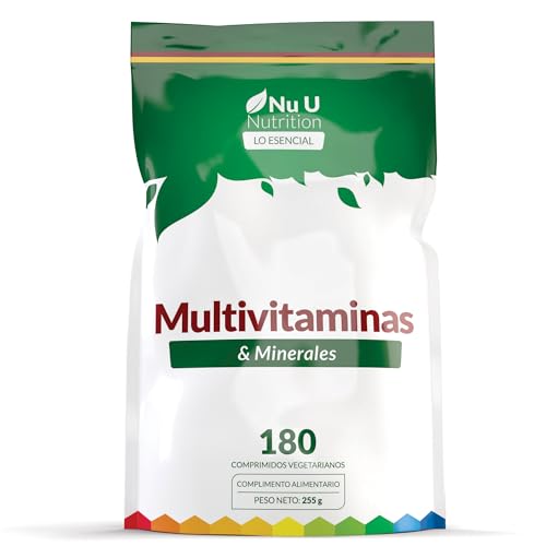 Multivitamínicos para Hombres y Mujeres - 180 Comprimidos - Suministro para 6 Meses - 25 Multivitaminas y Minerales Incluyen Hierro, Zinc y Vitamina D - Una al Día - Nu U Nutrition