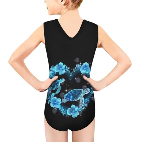 Image of Girls Fashion Print One Piece Swimsuit Bathing Suit Gymnastic Leotard for Kids, 5-14 Years