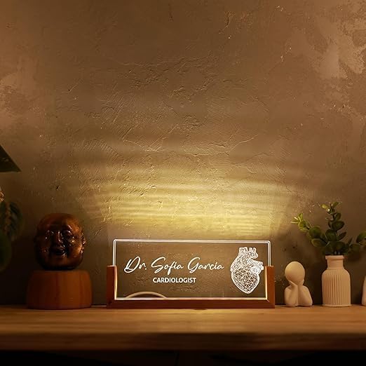 Plaque professionnel personnalisée avec support de bureau inclus