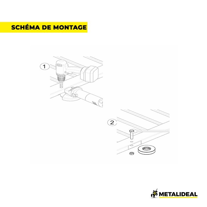 Metalideal | Roue Simple Gorge H Diamètre 200mm Charge 600kg | Pour Rail Profil en H Acier Galvanisé | Galet de Portail Coulissant avec Boulon de Fixation à l'Unité (Qualité Industrielle)